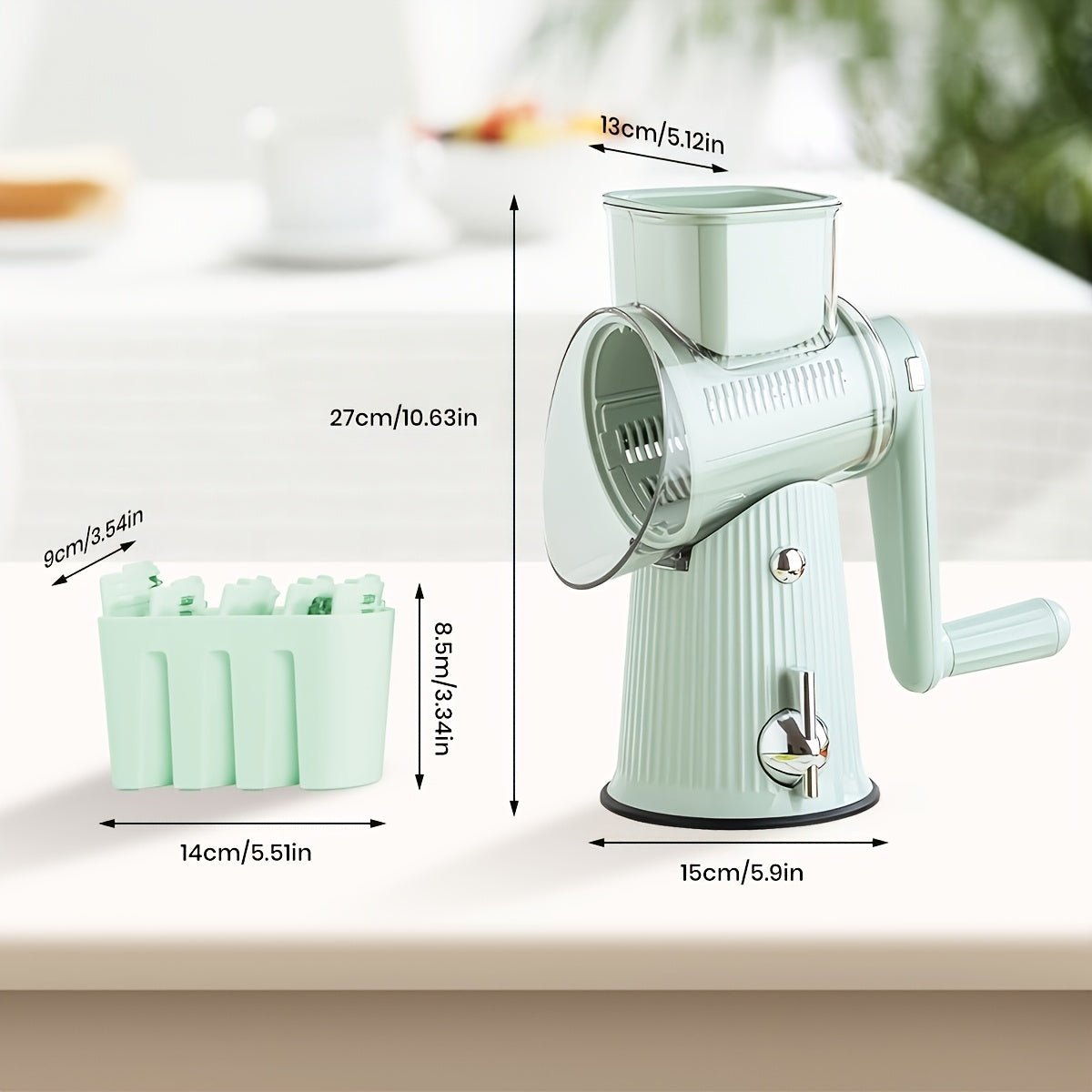5-in-1 Manual Rotary Cheese Grater & Slicer