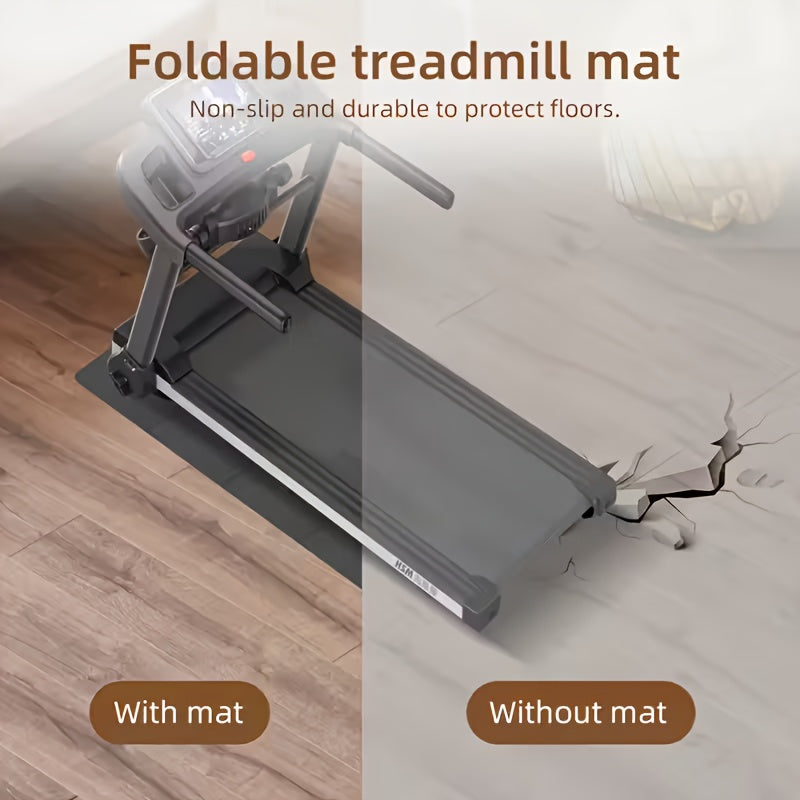 Large Foldable Treadmill Mat & Running Pad – Cushioned Non-Slip Surface | Home Gym, Yoga, HIIT & Elliptical | Black