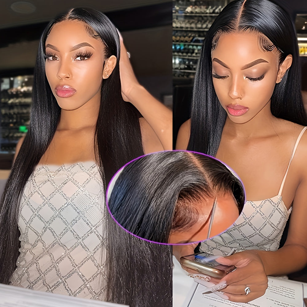 250% Density Glueless Wig – 13x4 HD Lace Front, Pre-Plucked, Bye Bye Knots, Straight Human Hair