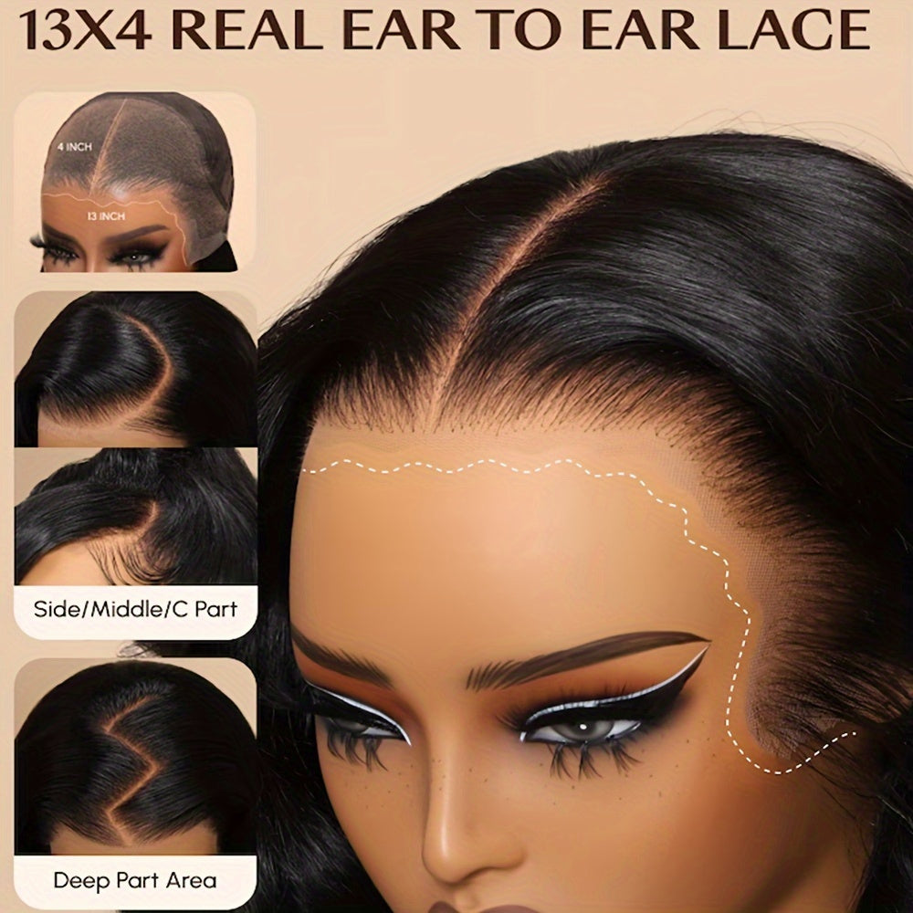 250% Density Glueless Wig – 13x4 HD Lace Front, Pre-Plucked, Bye Bye Knots, Straight Human Hair