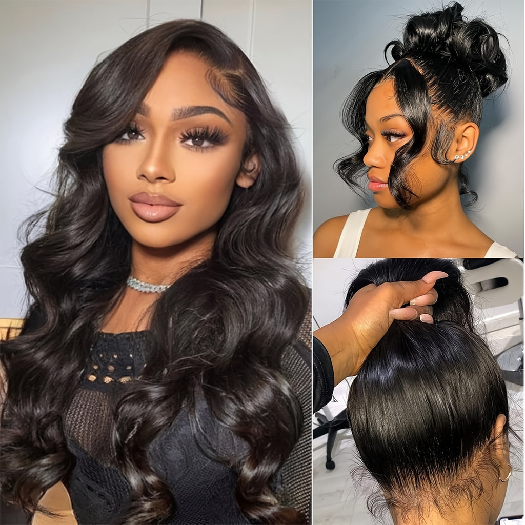 360 Lace Front Wigs Human Hair Pre Plucked Body Wave 360 Full Lace Frontal Human Hair Wigs for Women Hd Lace Wig with Hair Around Natural Color, Lace Front Wig, Ready to Wear Human Hair Wigs, Human Hair Wigs for Women Glueles