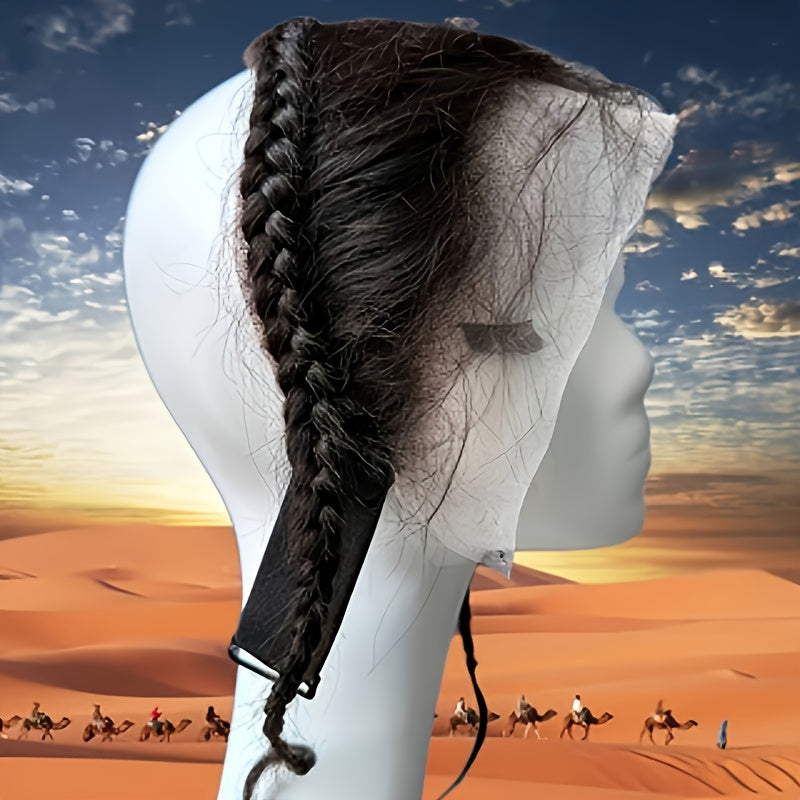 13x4 Lace Front Clip Free Human Hair Front 1B Natural Black Straight Hair, Seamless Fusion, Hair Line Design Background Breathable Lace, Compatible With Headband, Suitable For All Races, Scalp Hair Patches, Realistic Hai