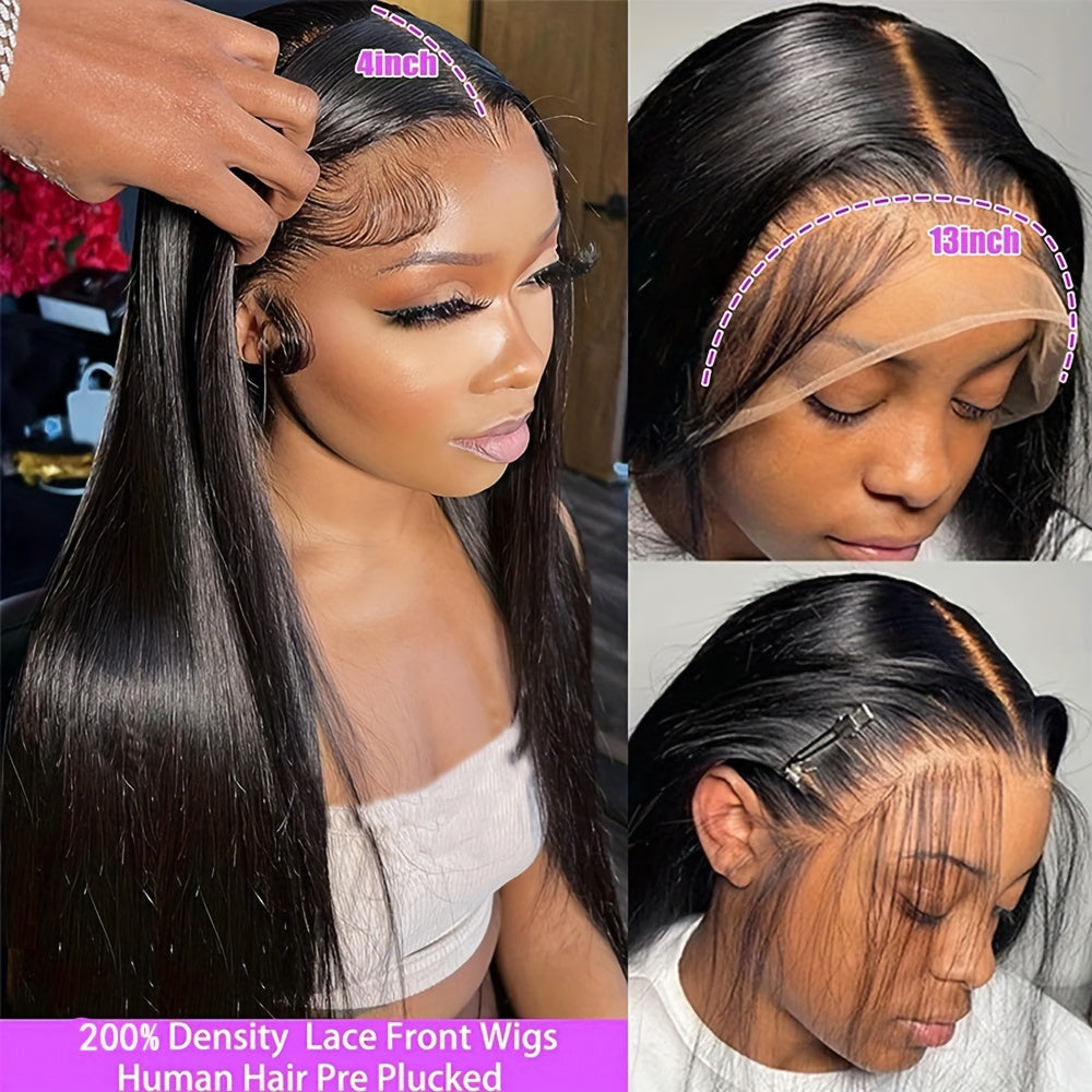 250% Density Glueless Wig – 13x4 HD Lace Front, Pre-Plucked, Bye Bye Knots, Straight Human Hair