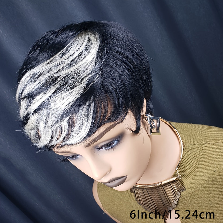Short Pixie Cut Wig – 100% Brazilian Virgin Human Hair, Glueless, Layered, for Black Women