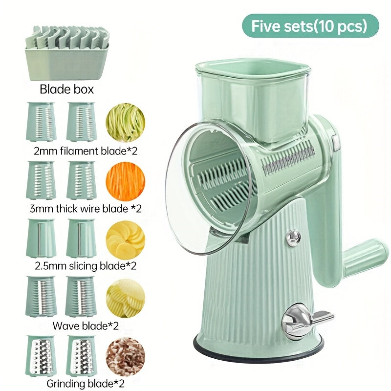 5-in-1 Manual Rotary Cheese Grater & Slicer