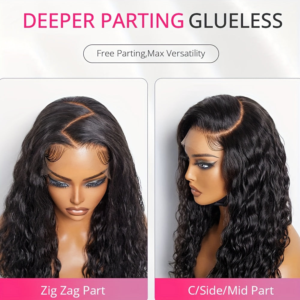 Water Wave Human Hair 5x5 Lace Closure Wig – 200% Density