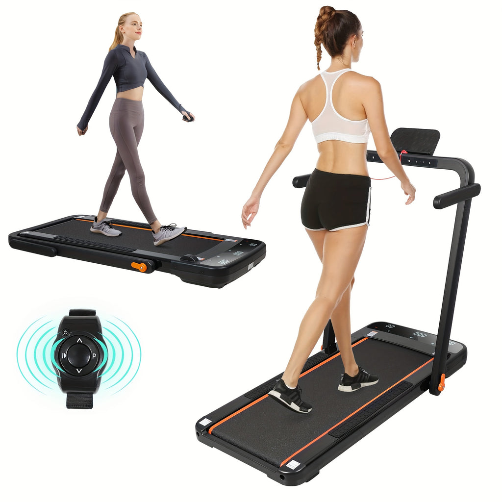 2-in-1 Foldable Under-Desk Treadmill – 300 lb Capacity | Walking Pad & Running Machine | Installation-Free | Black