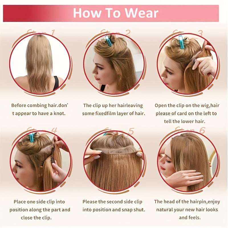 Clip In Hair Extensions Human Hair 8pcs/set Silky Straight Remy Human Hair Highlighted Color Blonde Full Head Hairpiece For Women
