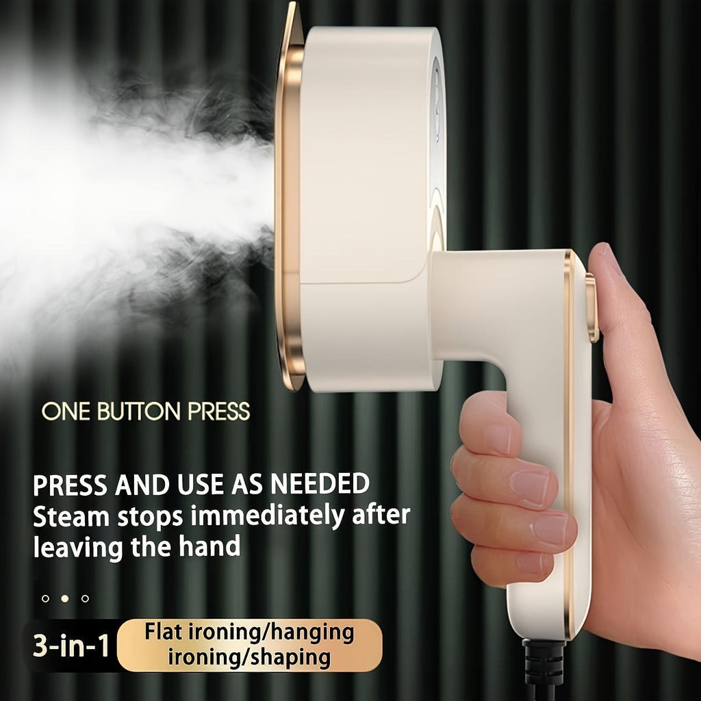 Portable Mini Steam Iron – 40W Fast Heating, 180° Rotating, Handheld Steamer for Travel & Dorm | Green, White