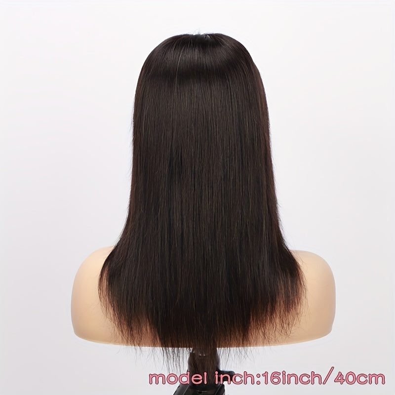 Glueless HD Lace Front Wig – Brazilian Straight Human Hair, 4x4 Closure, 150% Density