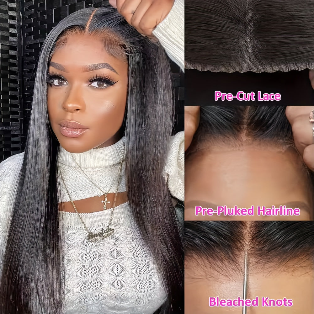 Ready-to-Wear Straight Glueless Human Hair Wig – 200% Density