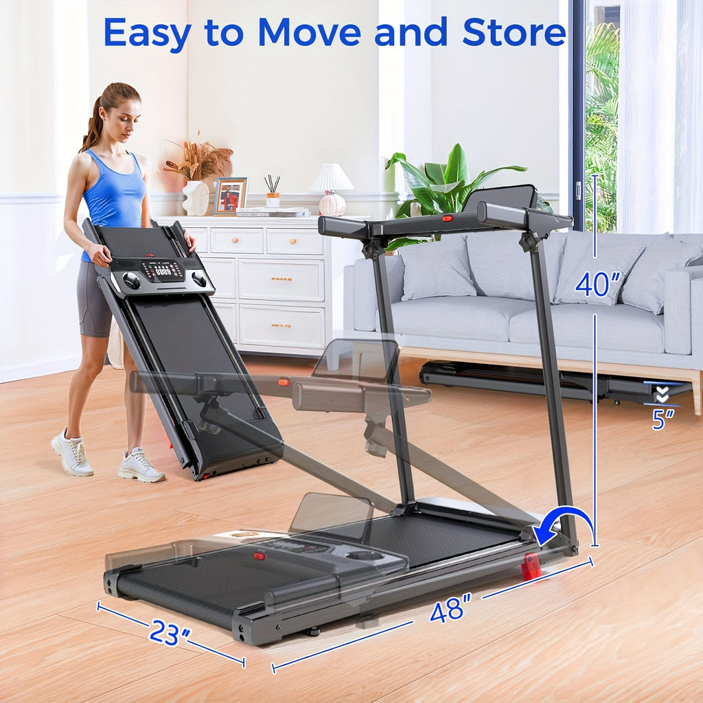 970 Series Foldable Treadmill for Home – Quiet 3.0HP Motor | 320 lb Capacity | Space-Saving Design