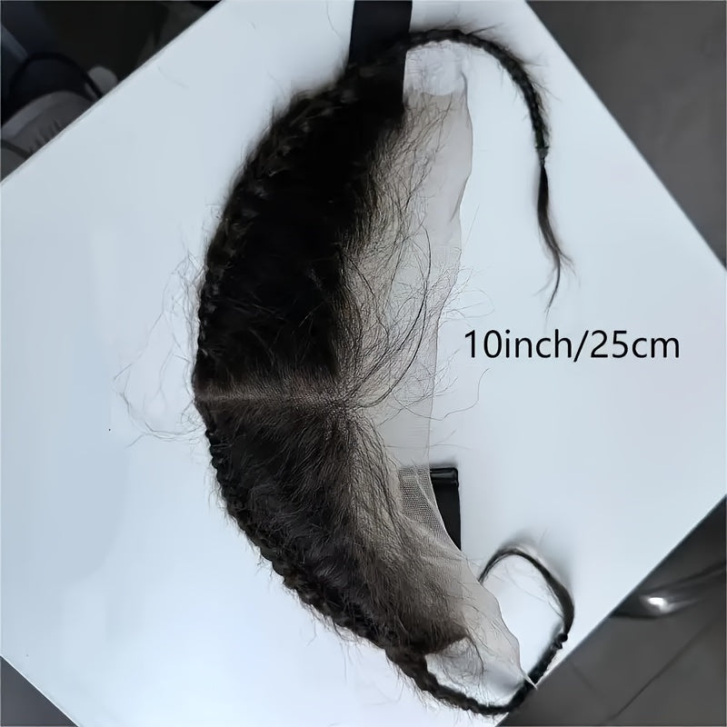 13x4 Lace Front Clip Free Human Hair Front 1B Natural Black Straight Hair, Seamless Fusion, Hair Line Design Background Breathable Lace, Compatible With Headband, Suitable For All Races, Scalp Hair Patches, Realistic Hai