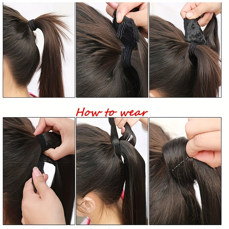 Kinky Straight Human Hair Wrap-Around Ponytail Extension