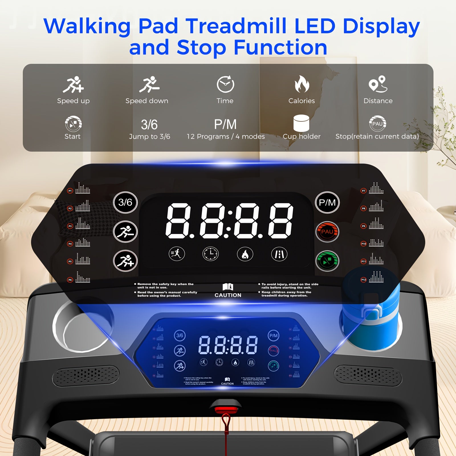 970 Series Foldable Treadmill for Home – Quiet 3.0HP Motor | 320 lb Capacity | Space-Saving Design