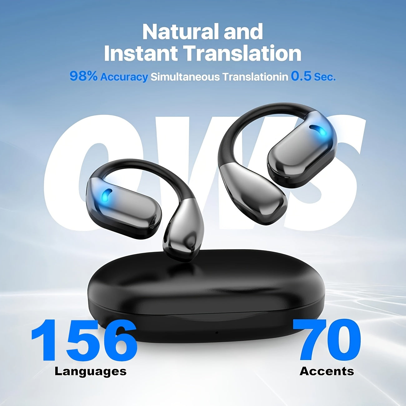 AI Real-Time Translation Earbuds – Wireless