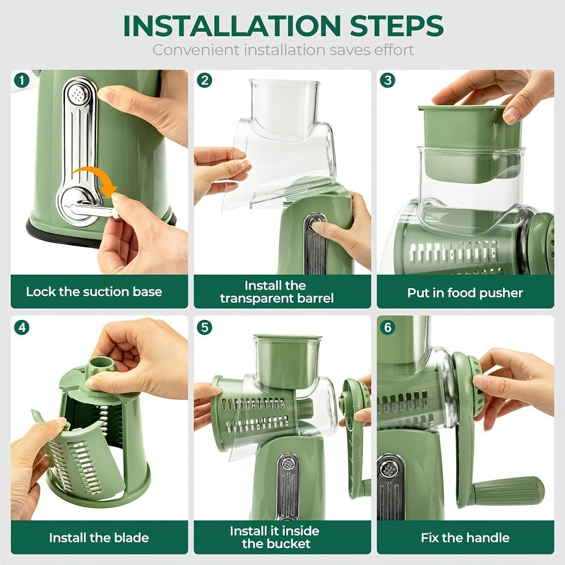 5-Blade Rotary Cheese Grater & Vegetable Slicer
