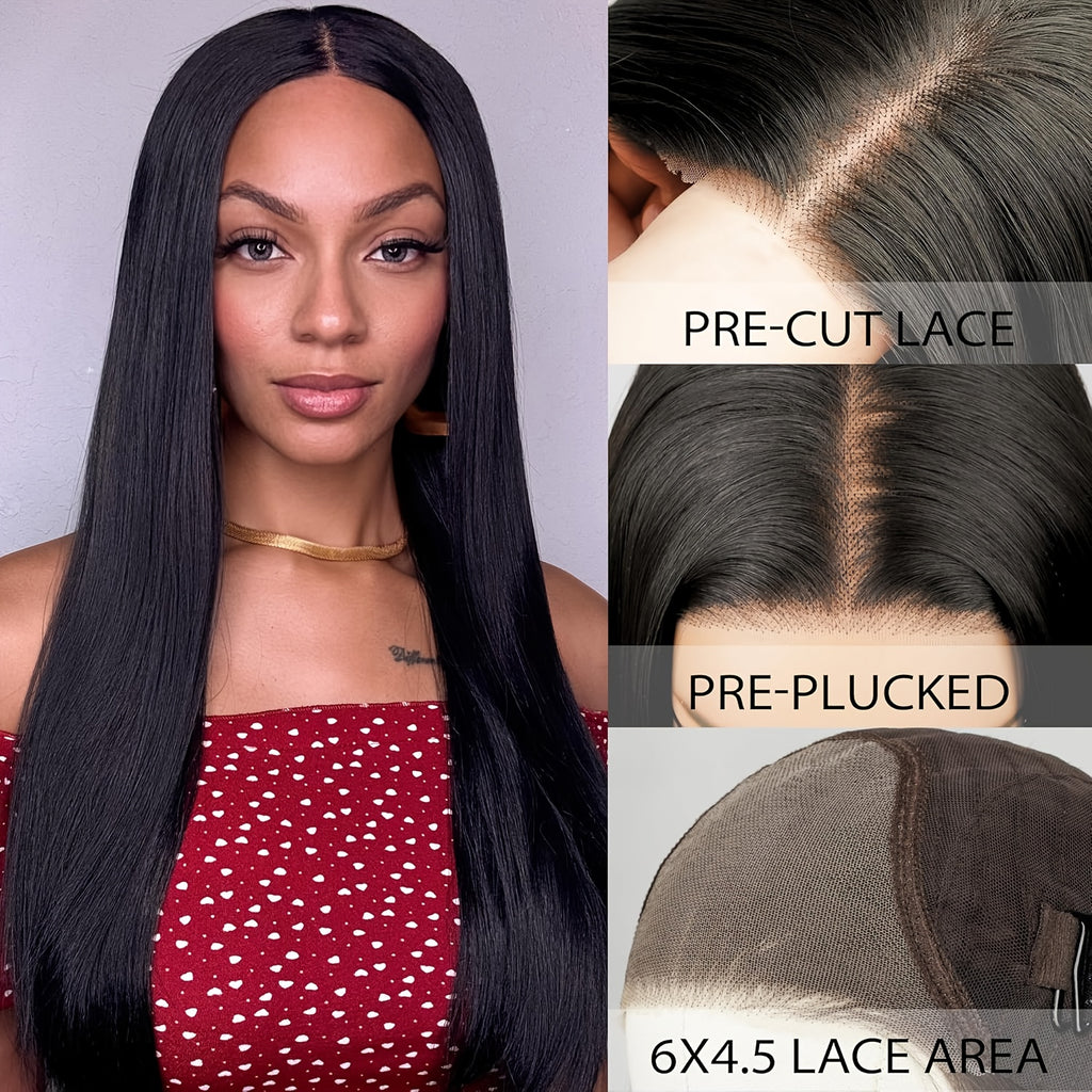 6x4.5 HD Lace Glueless Closure Wig – 250% Density, Pre-Plucked