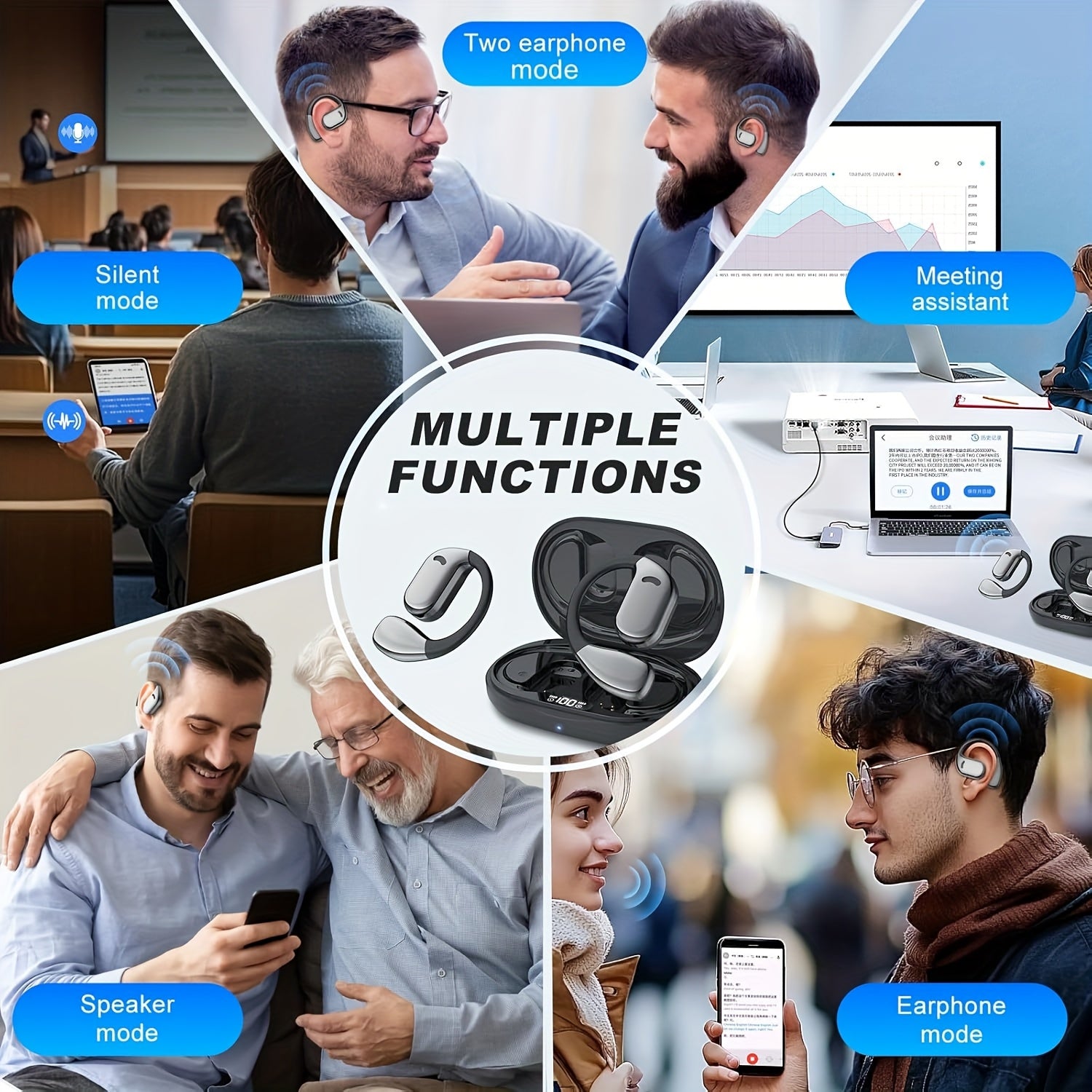 AI Real-Time Translation Earbuds – Wireless