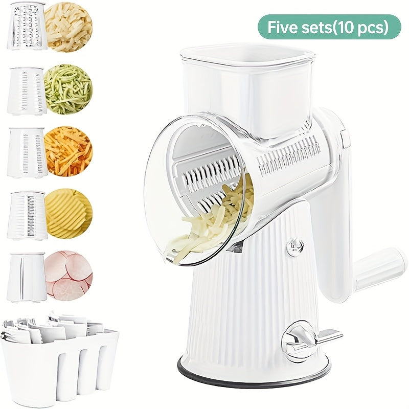 5-in-1 Manual Rotary Cheese Grater & Slicer
