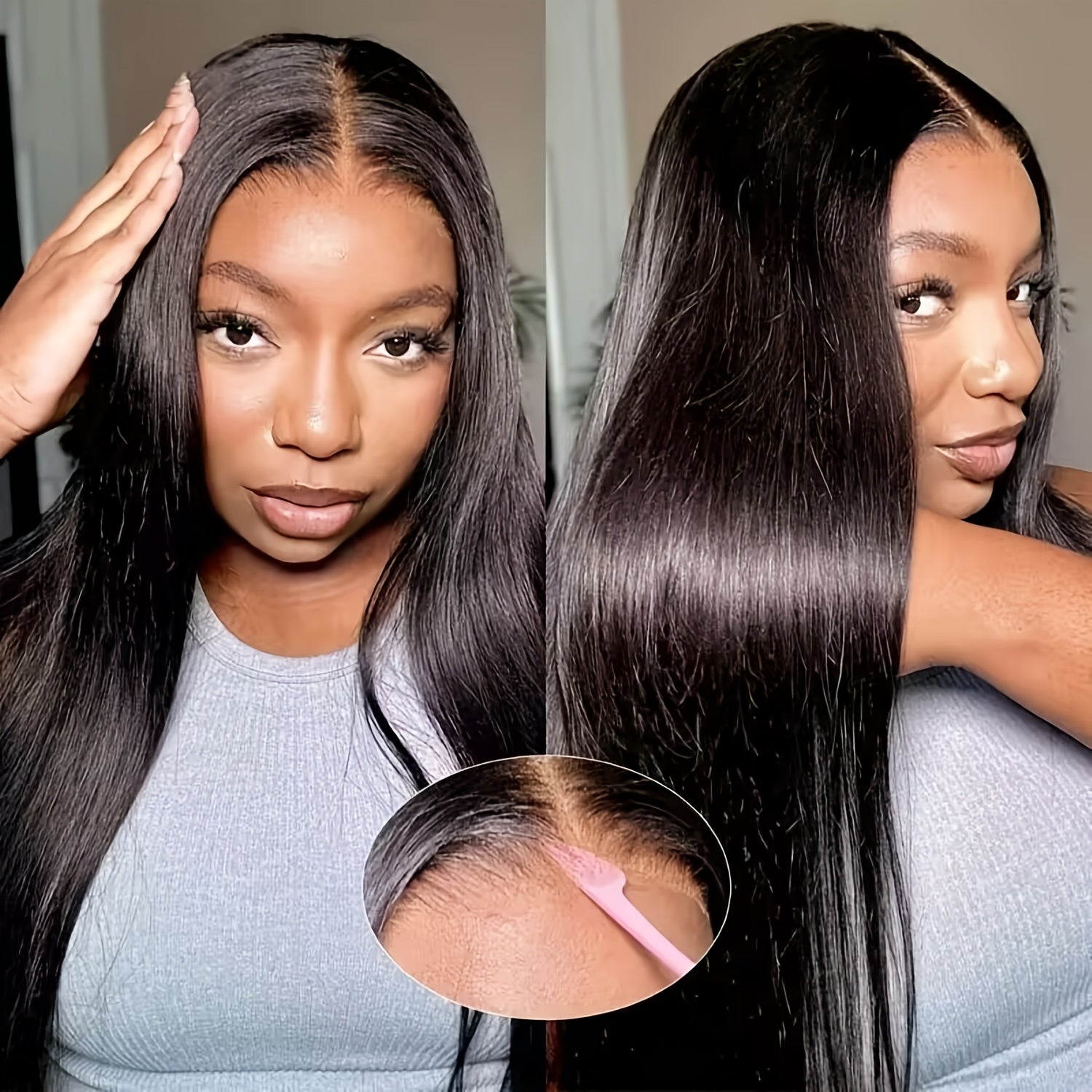 Ready-to-Wear Straight Glueless Human Hair Wig – 200% Density
