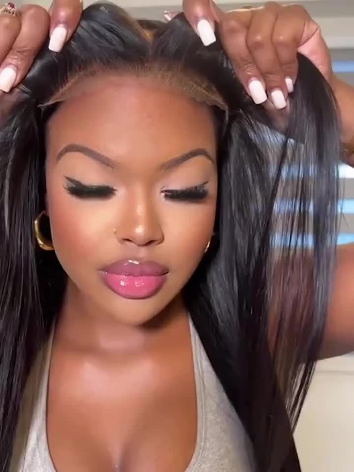 Ready-to-Wear Straight Glueless Human Hair Wig – 200% Density