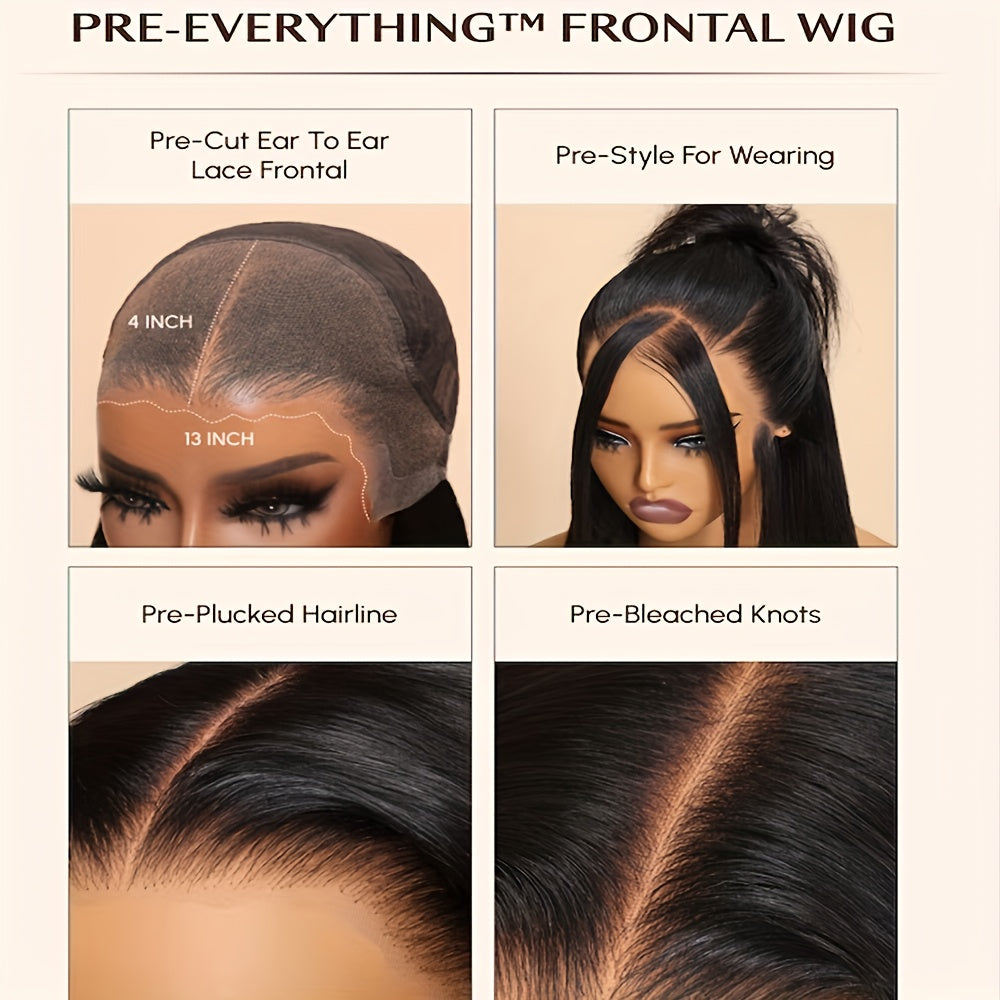 250% Density Glueless Wig – 13x4 HD Lace Front, Pre-Plucked, Bye Bye Knots, Straight Human Hair