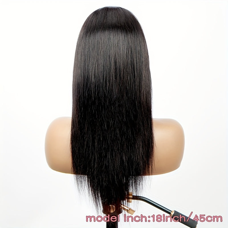 Glueless HD Lace Front Wig – Brazilian Straight Human Hair, 4x4 Closure, 150% Density
