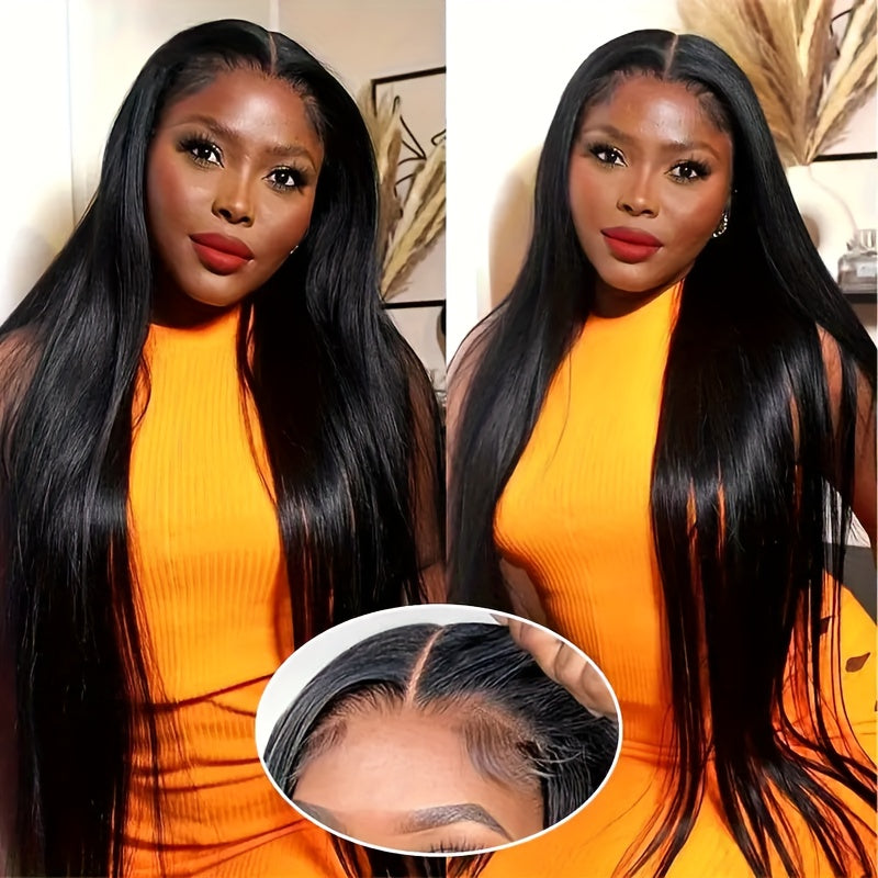 Ready-to-Wear Straight Glueless Human Hair Wig – 200% Density