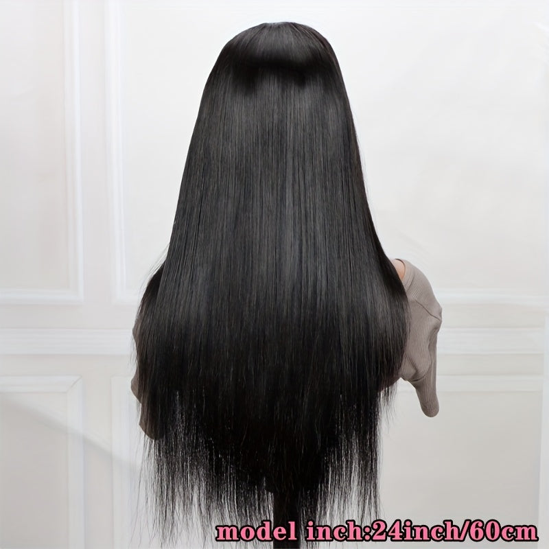 Glueless HD Lace Front Wig – Brazilian Straight Human Hair, 4x4 Closure, 150% Density
