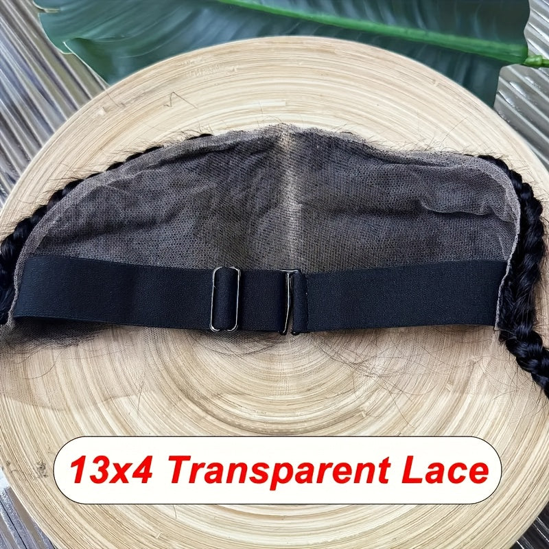 13x4 Lace Front Clip Free Human Hair Front 1B Natural Black Straight Hair, Seamless Fusion, Hair Line Design Background Breathable Lace, Compatible With Headband, Suitable For All Races, Scalp Hair Patches, Realistic Hai
