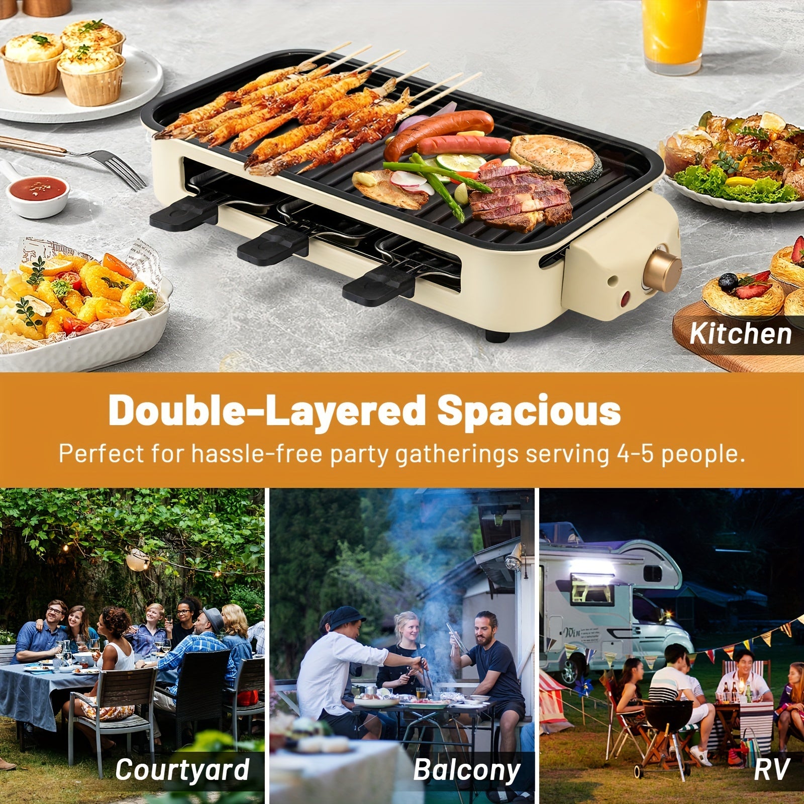 Smokeless Electric Indoor Grill – 2-in-1 Non-Stick Grill & Griddle for Home Cooking
