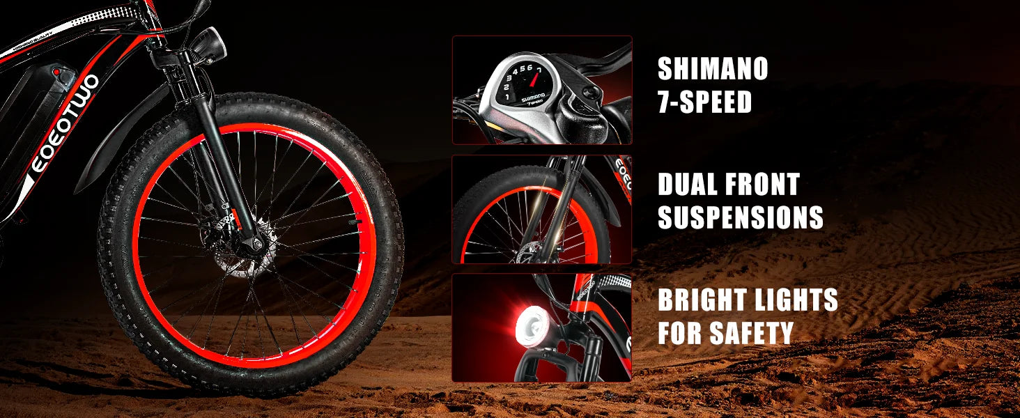 1500W Fat Tire Electric Mountain Bike – 48V 15Ah Battery