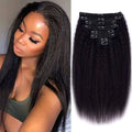 Brazilian Remy Kinky Straight Clip-In Hair Extensions – 100% Human Hair | Natural Color | 120g & 240g | 14"-26"