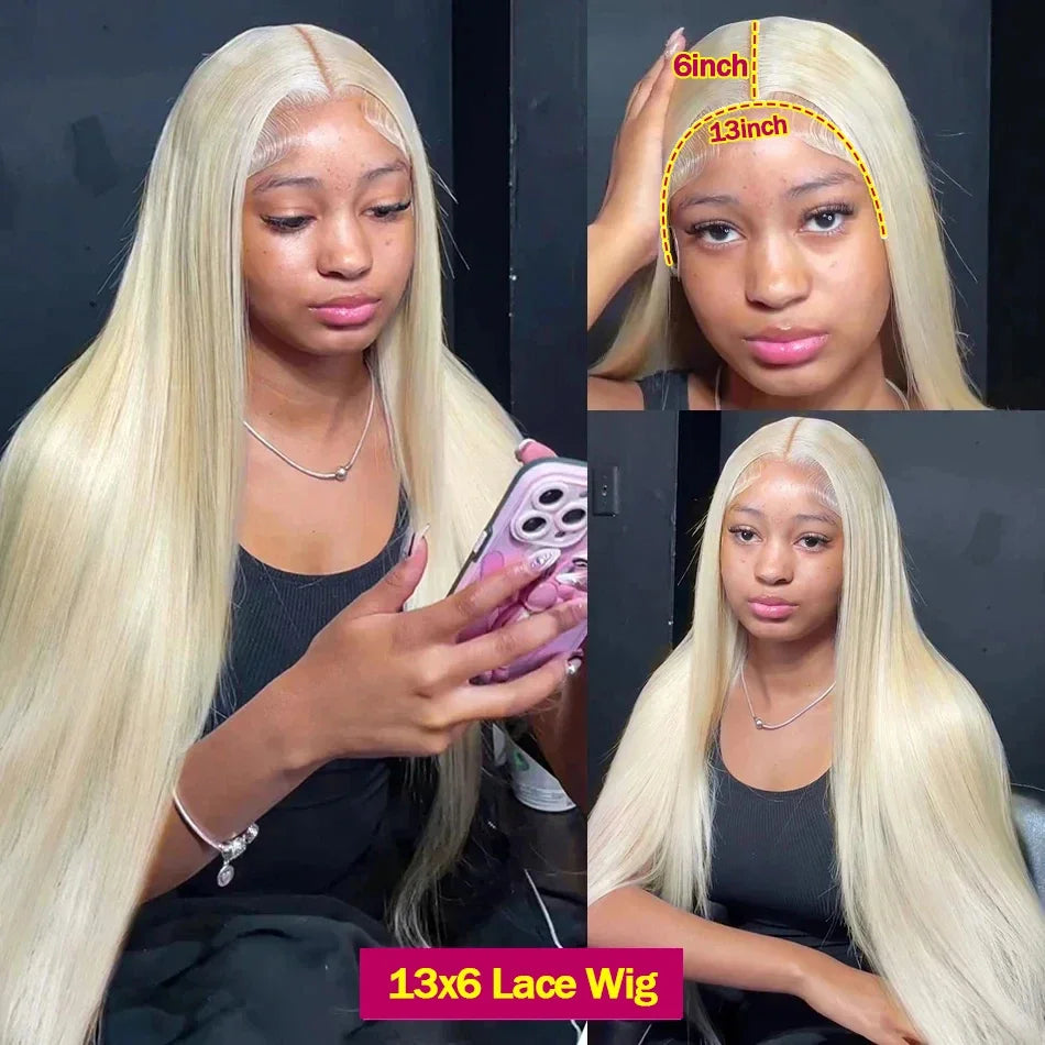 Neddie 613 Blonde Straight Human Hair Lace Front Wig | 13x4 & 13x6 HD Lace | 180% & 200% Density | 18–38 Inches | Brazilian Remy