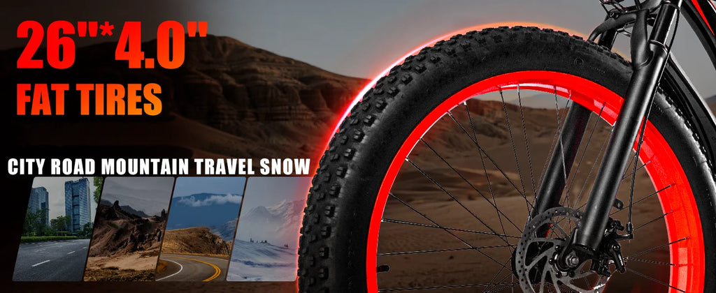 1500W Fat Tire Electric Mountain Bike – 48V 15Ah Battery