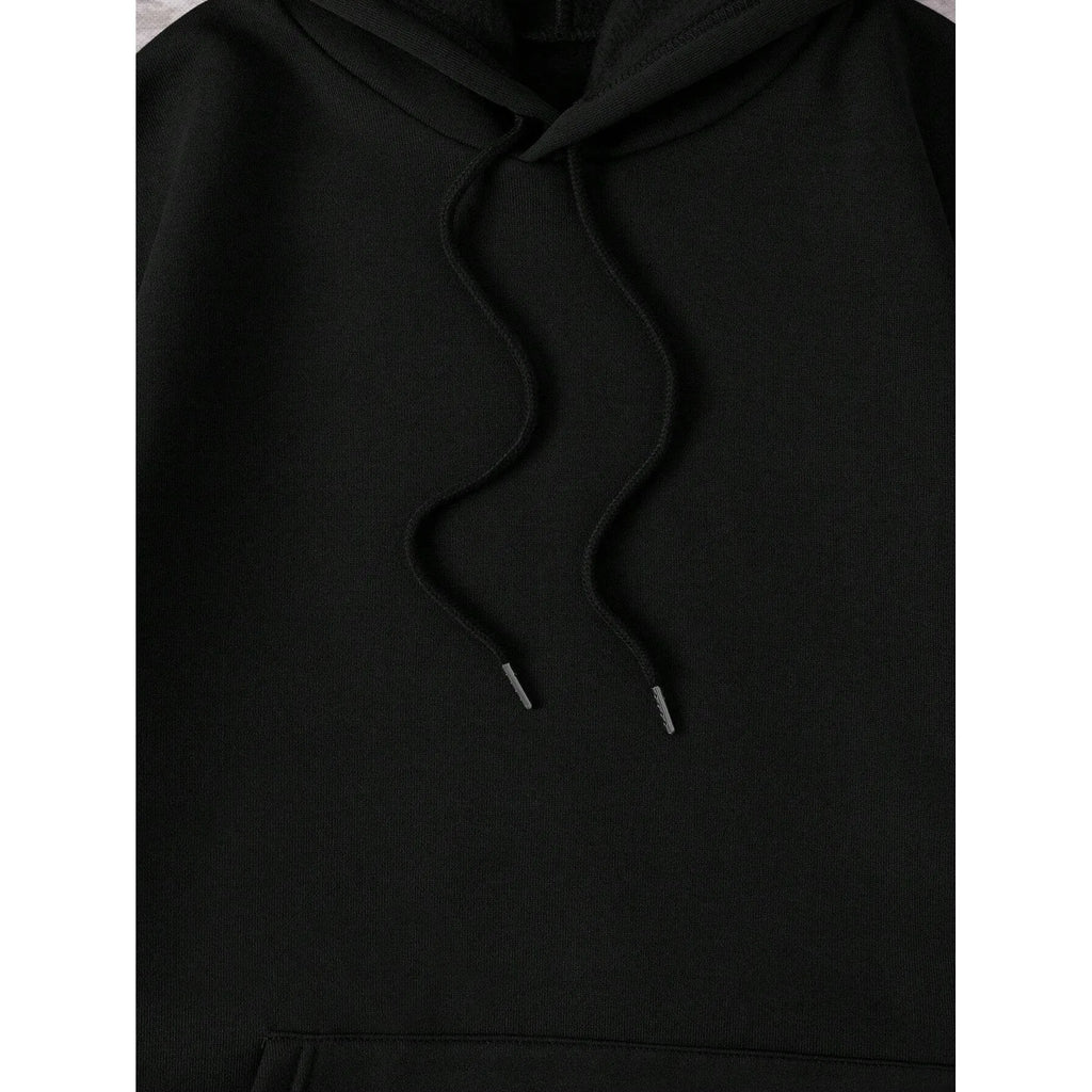 Men's Black Graphic Skull Pullover Hoodie – Fall & Winter Streetwear, Sizes S-3XL