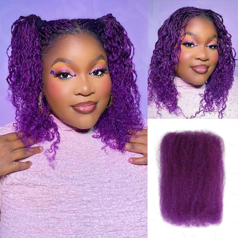 QVR Afro Kinky Bulk Human Hair for Braiding & Dreadlocks | 100% Brazilian Remy | 10-22 Inch | 9 Colors | 50g