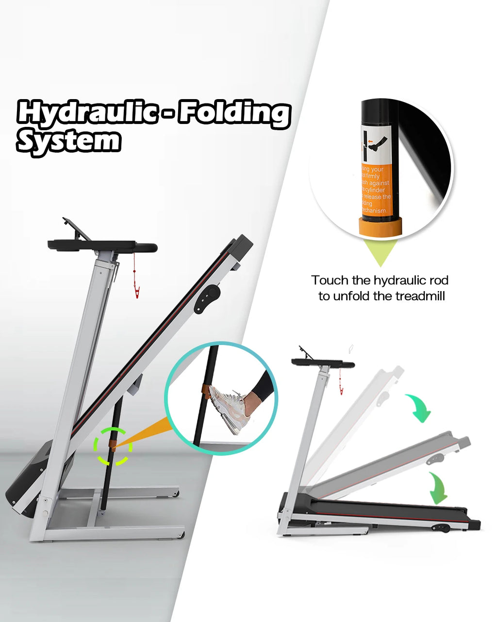 Kreeda Factory Foldable Electric Treadmill | 2.5HP | 265 LBS | 3-Level Incline | 12 Programs | LED Display | Pink & Black