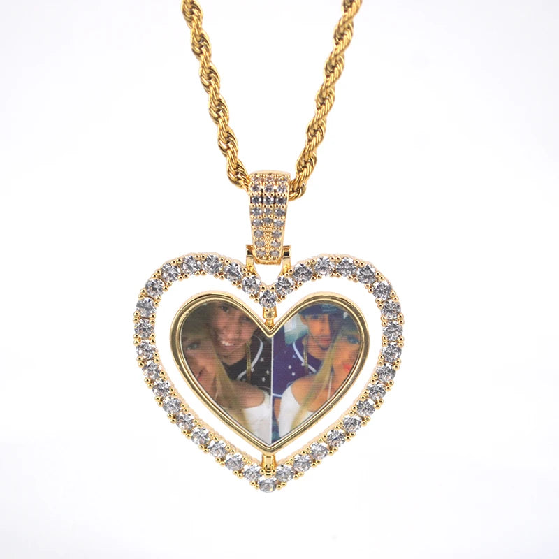 VALOR Wing Photo Locket Necklace – Personalized Zircon Pendant in Gold & Silver