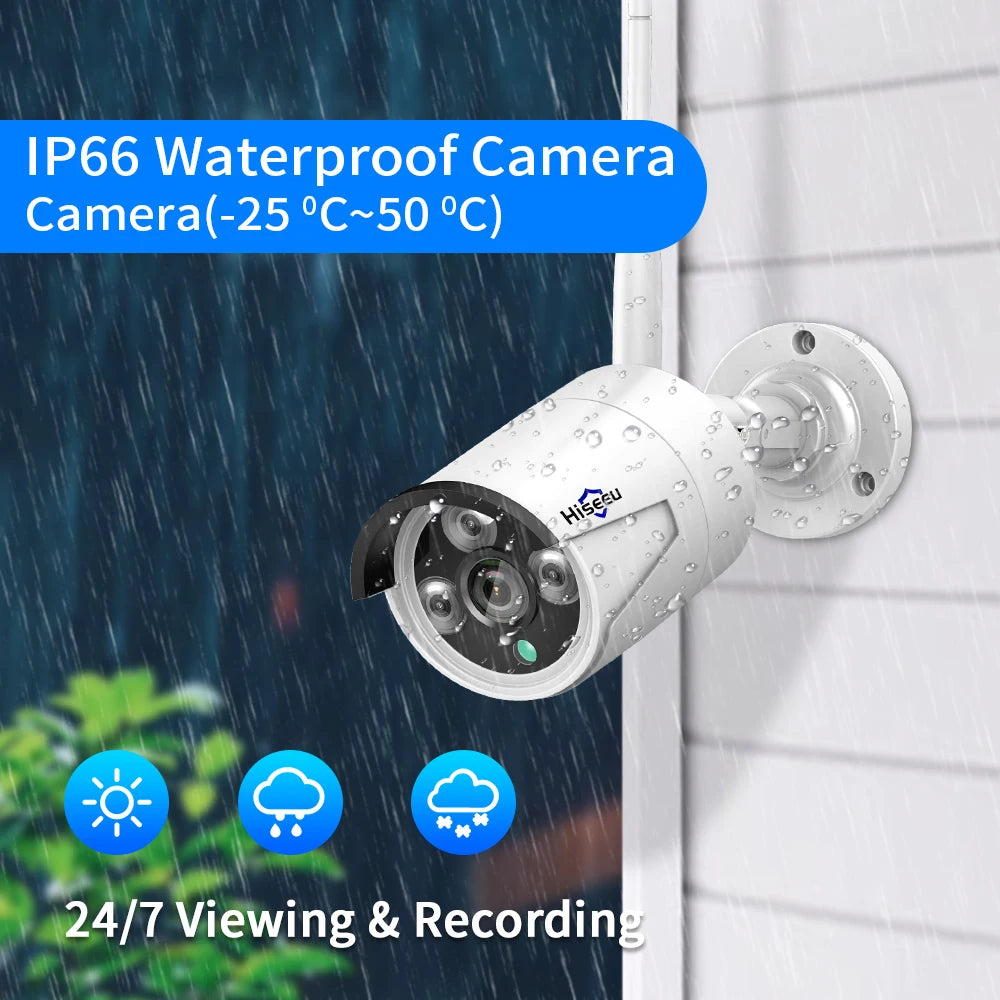 Système de caméra de sécurité NVR sans fil 8 canaux Hiseeu – 3 MP