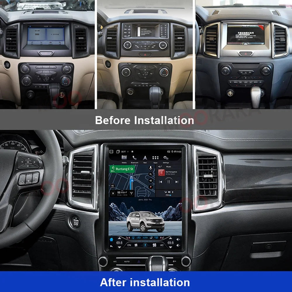 12.1" Android 11 Car DVD Player for Ford Ranger 2016-2021 – Wireless CarPlay, Android Auto, GPS, 4GB+64GB
