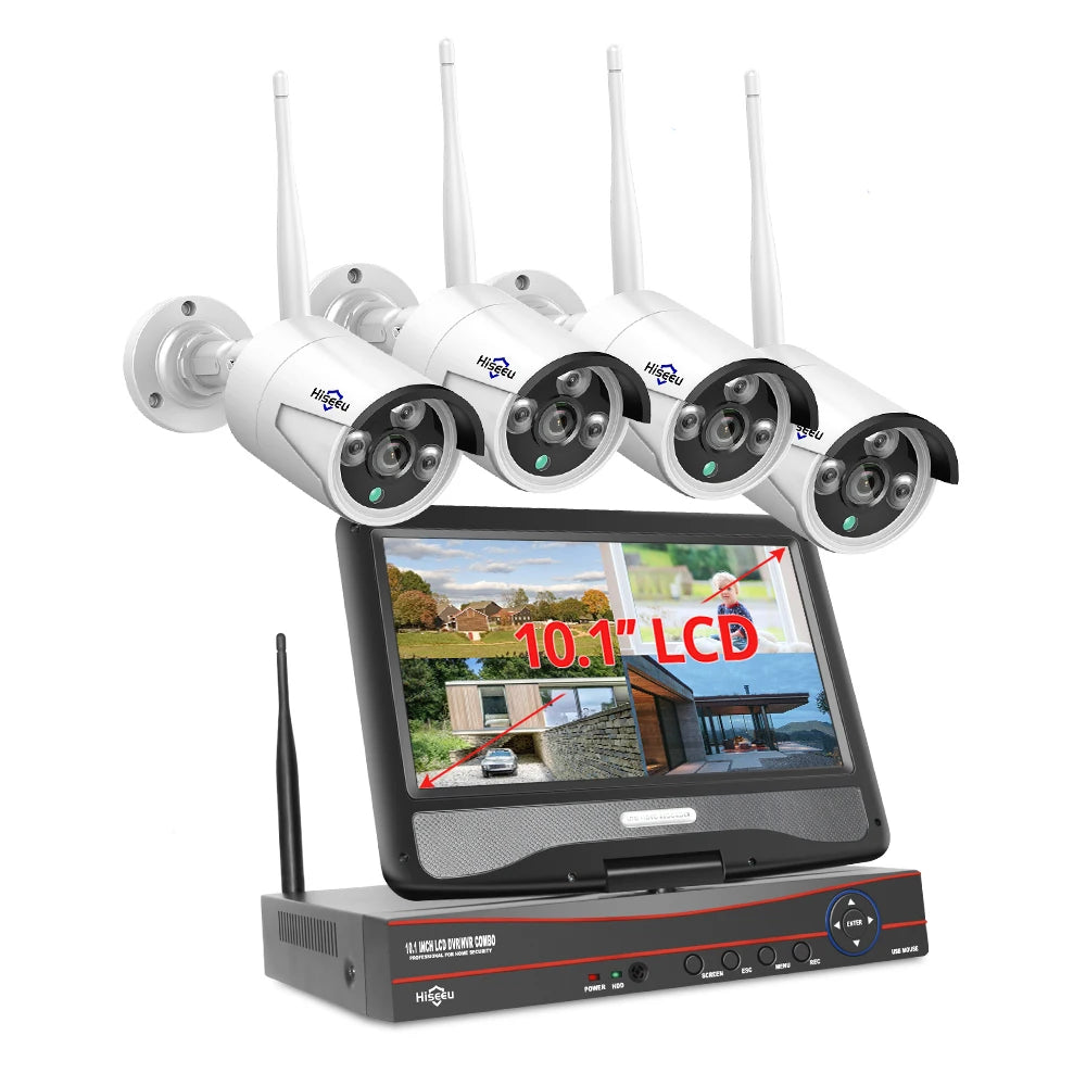 Système de caméra de sécurité NVR sans fil 8 canaux Hiseeu – 3 MP