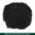 Kinky Curly Human Hair PU Toupee