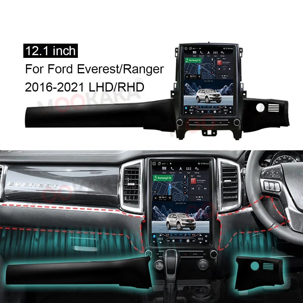 12.1" Android 11 Car DVD Player for Ford Ranger 2016-2021 – Wireless CarPlay, Android Auto, GPS, 4GB+64GB