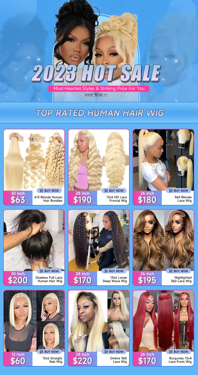 613 Blonde Bone Straight Human Hair Lace Front Wig