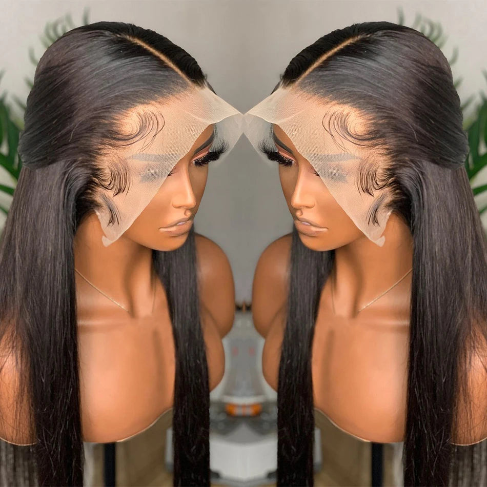 Black Women Bone Straight Bob Wig  6x6 Closure Glueless Ready to Wear HD Lace Front Human Hair Wigs