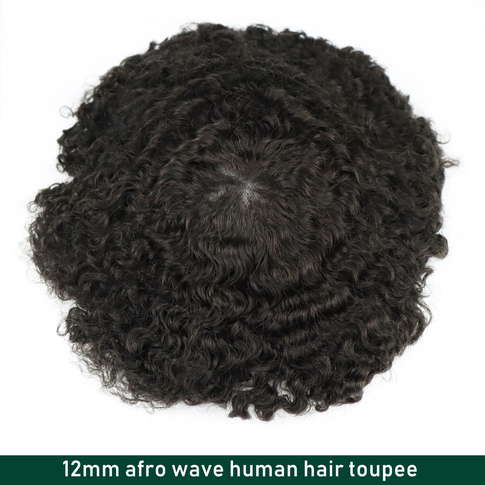 Kinky Curly Human Hair PU Toupee