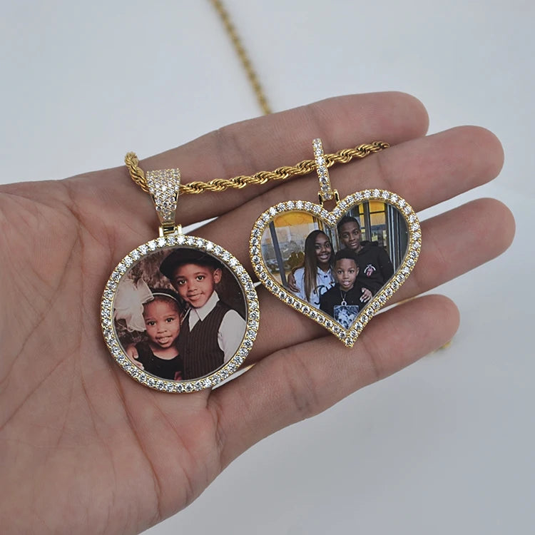 VALOR Wing Photo Locket Necklace – Personalized Zircon Pendant in Gold & Silver