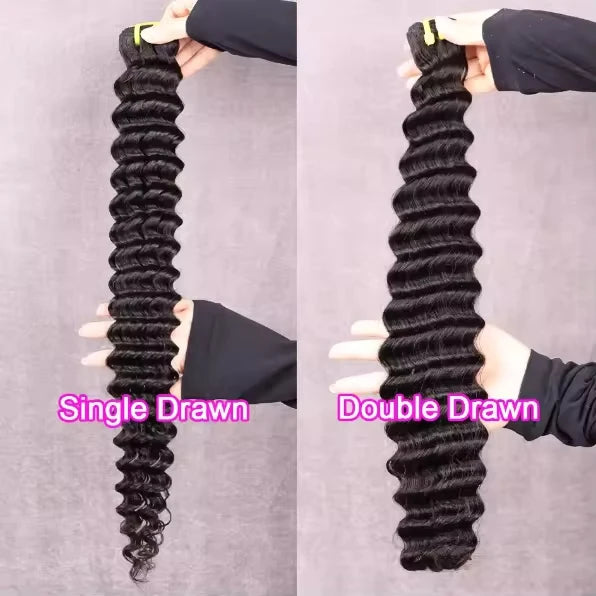 12A Grade 100% Virgin Human Hair Bundles – Double Drawn Remy Hair, 14 Textures, 8"-34"